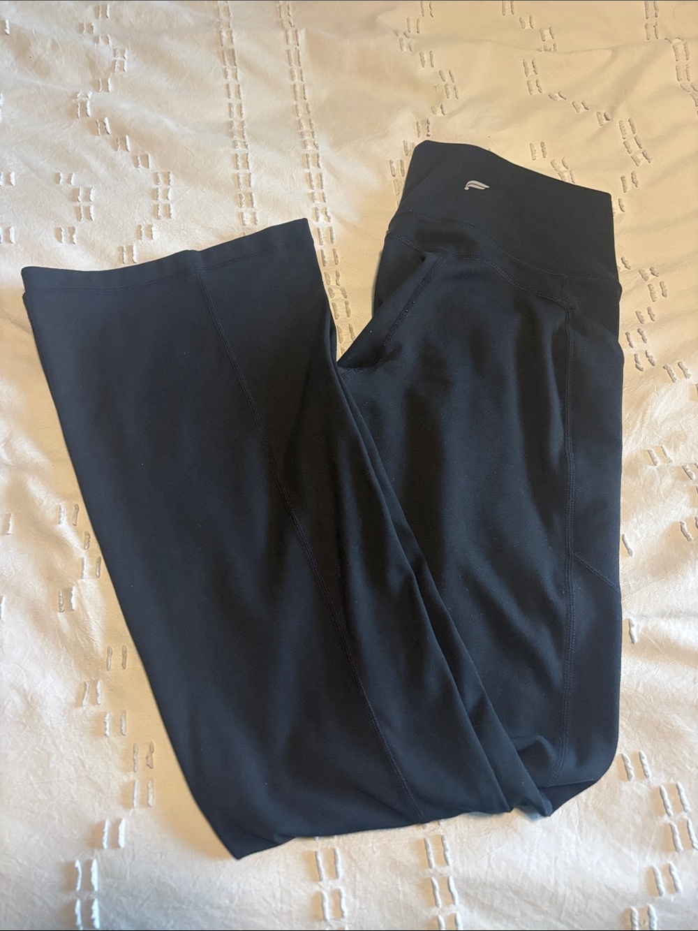 Fabletics Black PureLuxe High-Waisted Pocketed Kick Flare Leggings